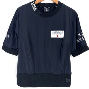 LPGA Black Sponsored Golf Short Sleeve Layered Top Size Medium